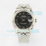 EW Factory Replica Rolex Datejust 31MM Watch SS Black Roman Numeral Dial_th.jpg